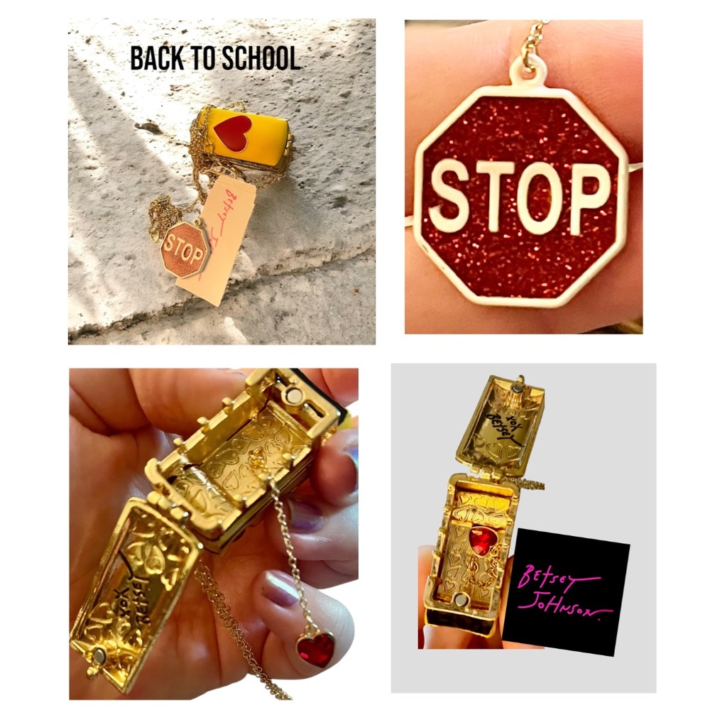 BETSEY JOHNSON SCHOOL BUS NECKLACE BACK TO SCHOOL